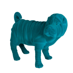Shar Pei Turquoise Blue tamaño real 52x40x20 cms
