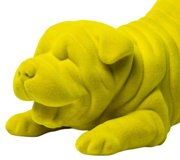 Chippy yellow.25x19x13 cms