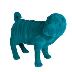 Shar pei turquoise blue.52x40x20 cms